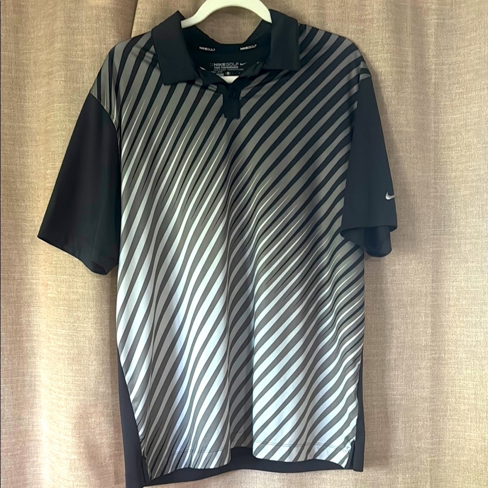 Nike Black and Gray Performance Polo Shirt